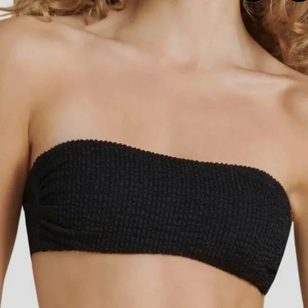 Veronica Beard Luxury Black Catarina Bandeau Designer Bikini w Removable Straps